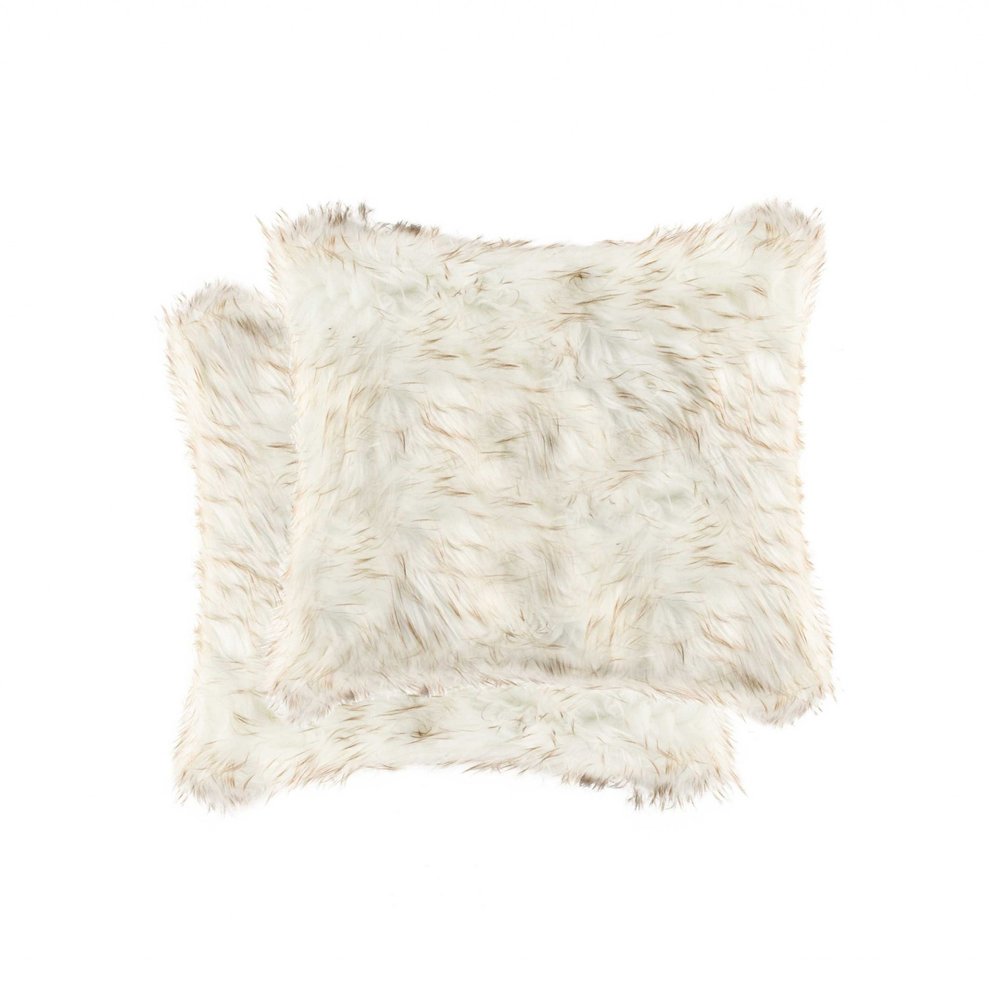 18" X 18" X 5" Gradient Tan Faux  Pillow 2 Pack