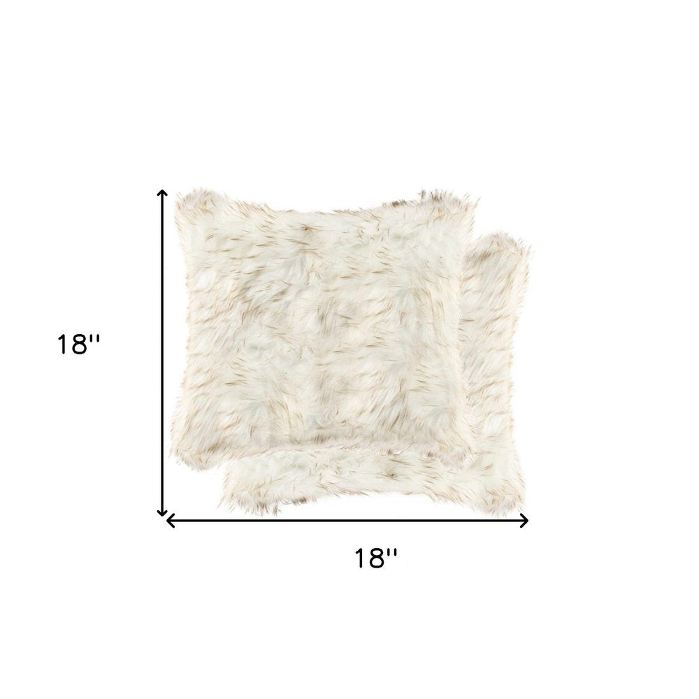 18" X 18" X 5" Gradient Tan Faux  Pillow 2 Pack