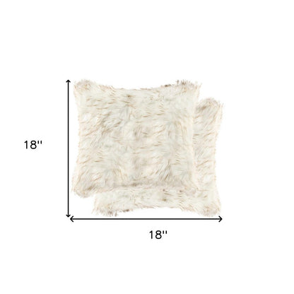 18" X 18" X 5" Gradient Tan Faux  Pillow 2 Pack