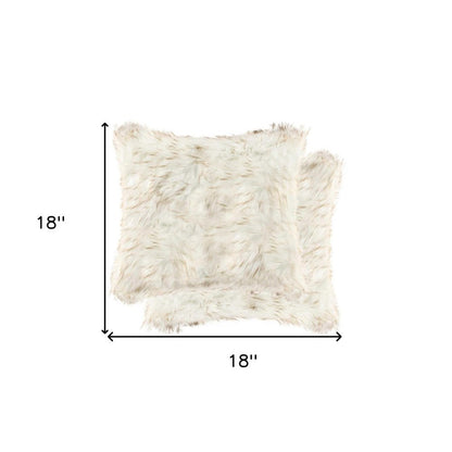 18" X 18" X 5" Gradient Tan Faux  Pillow 2 Pack