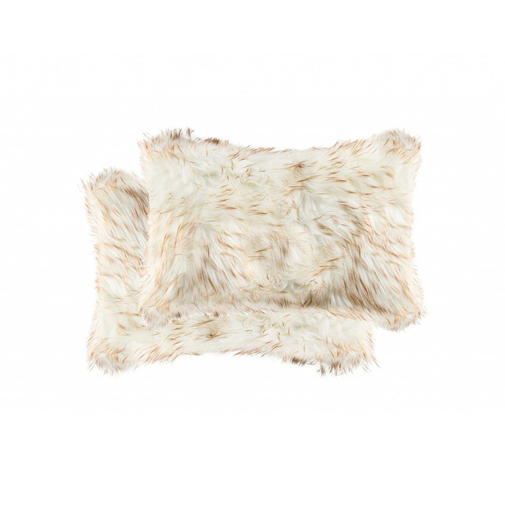 12" X 20" X 5" Gradient Tan Faux  Pillow 2 Pack