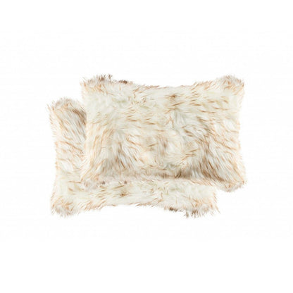 12" X 20" X 5" Gradient Tan Faux  Pillow 2 Pack