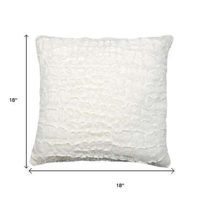 Set of Two Ivory Faux Fur Throw Pillow