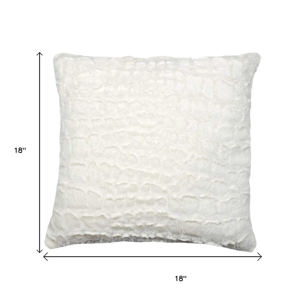 Set of Two Ivory Faux Fur Throw Pillow