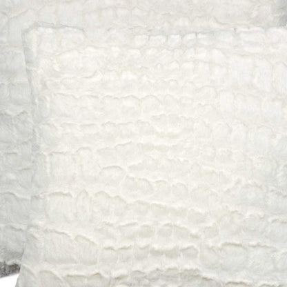 Set of Two Ivory Faux Fur Throw Pillow