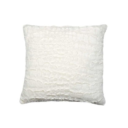 Set of Two Ivory Faux Fur Throw Pillow