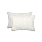 Set of Two 12" X 20" Ivory Faux Fur Throw Pillow