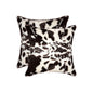 Set of Two 18" Brown And White Faux Fur Throw Pillows