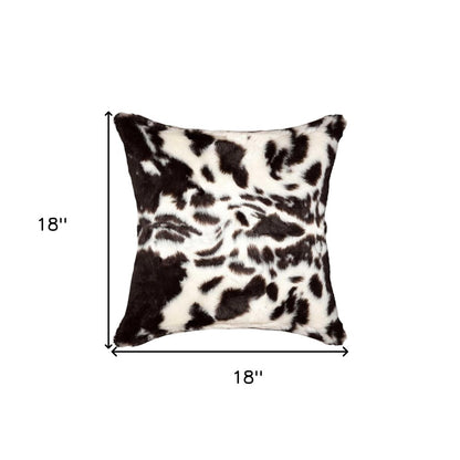 Set of Two 18" Brown And White Faux Fur Throw Pillows