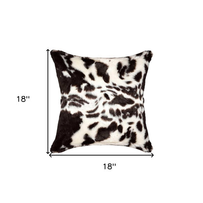 Set of Two 18" Brown And White Faux Fur Throw Pillows