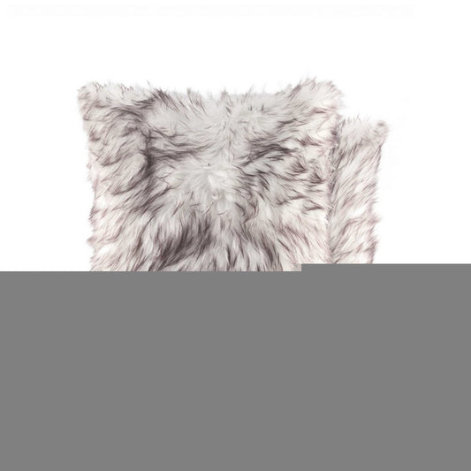 Set of Two 18" Brown And Off White Throw Pillows