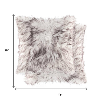 Set of Two 18" Brown And Off White Throw Pillows