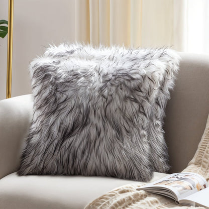 Set of Two 18" Brown And Off White Throw Pillows