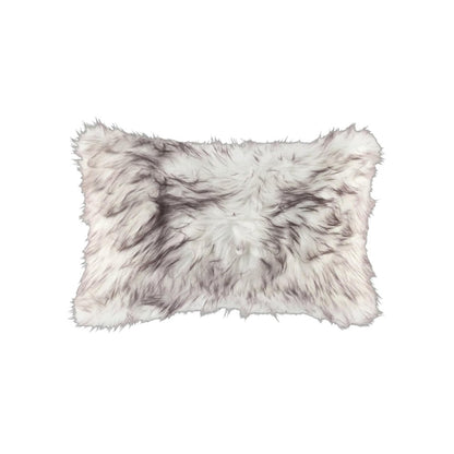 Set of Two 12" X 20" Chocolate Faux Fur Throw Pillow