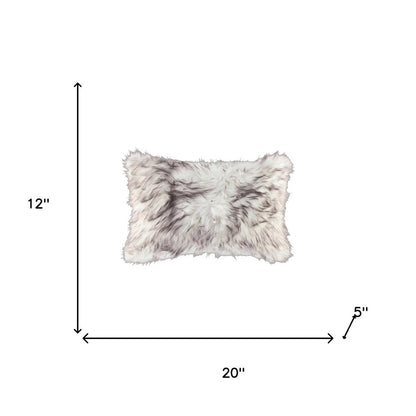 Set of Two 12" X 20" Chocolate Faux Fur Throw Pillow