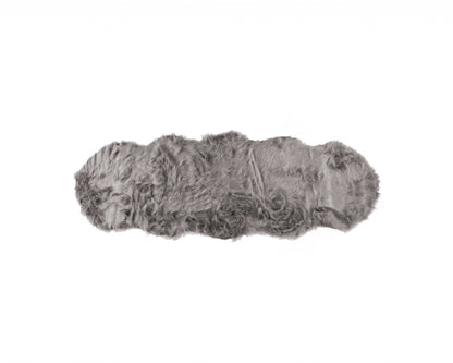 2' X 6' Gray Sheepskin Double - Area Rug