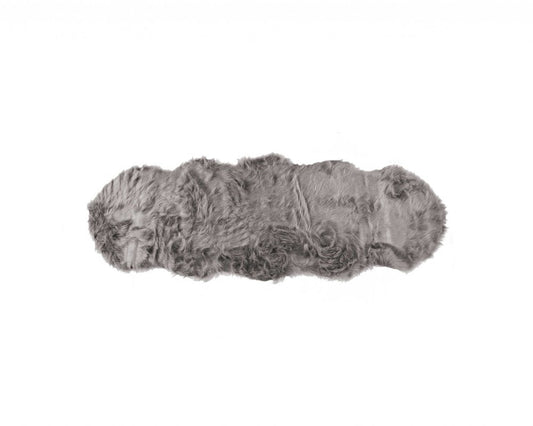 6' Gray Shag Area Rug
