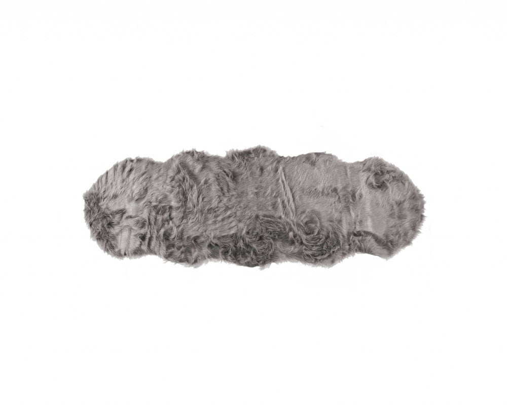 6' Gray Shag Area Rug