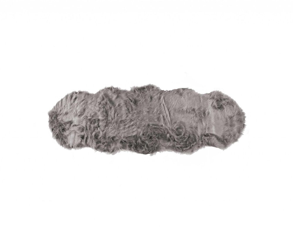 6' Gray Shag Area Rug