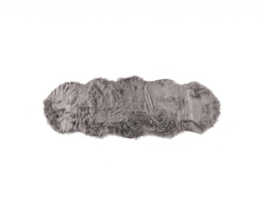 6' Gray Shag Area Rug