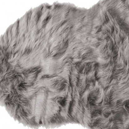 6' Gray Shag Area Rug