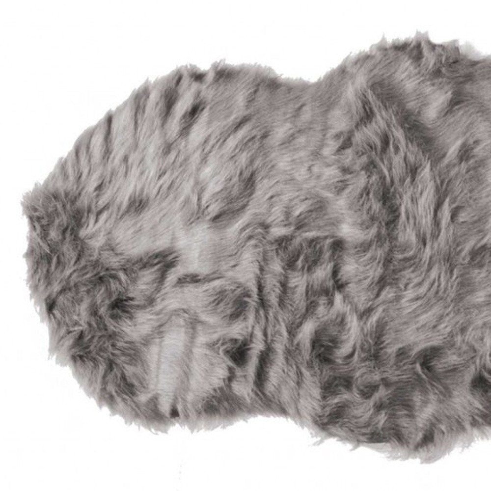 6' Gray Shag Area Rug
