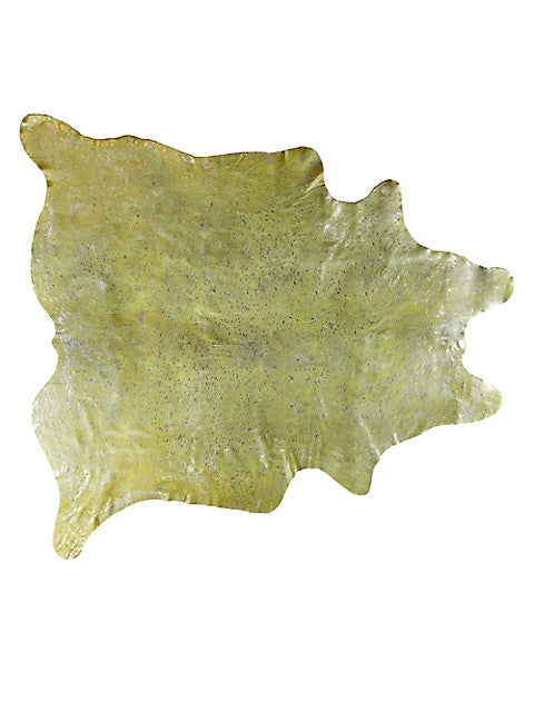 6' X 7'  Natural And Gold Genuine Cowhide Area Rug