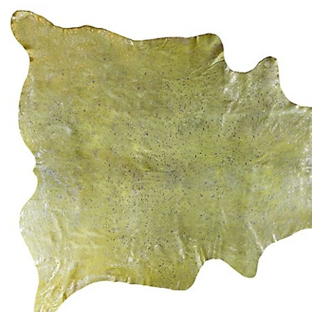 72" X 84" Chocolate And Gold Cowhide - Area Rug