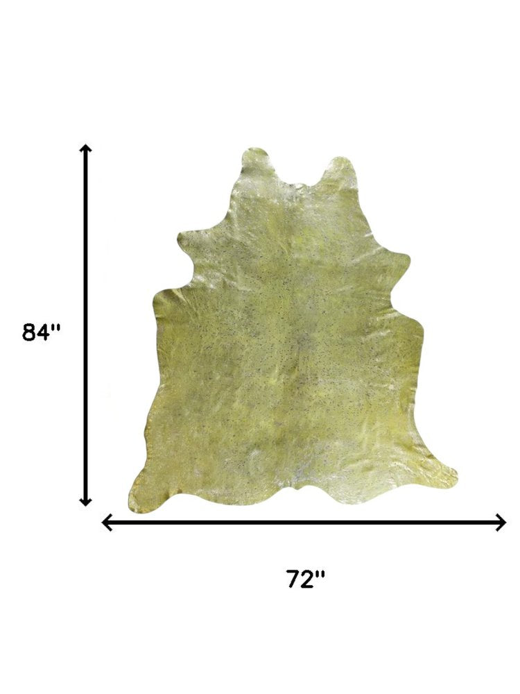 6' X 7' Natural Cowhide Cowhide Print Area Rug