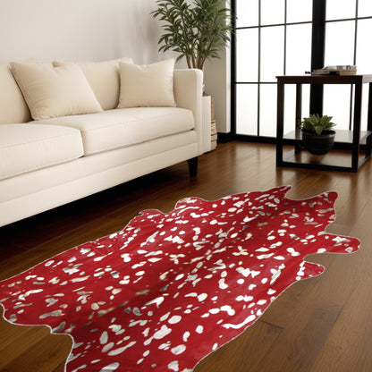 6' X 7'  Natural And Gold Genuine Cowhide Area Rug