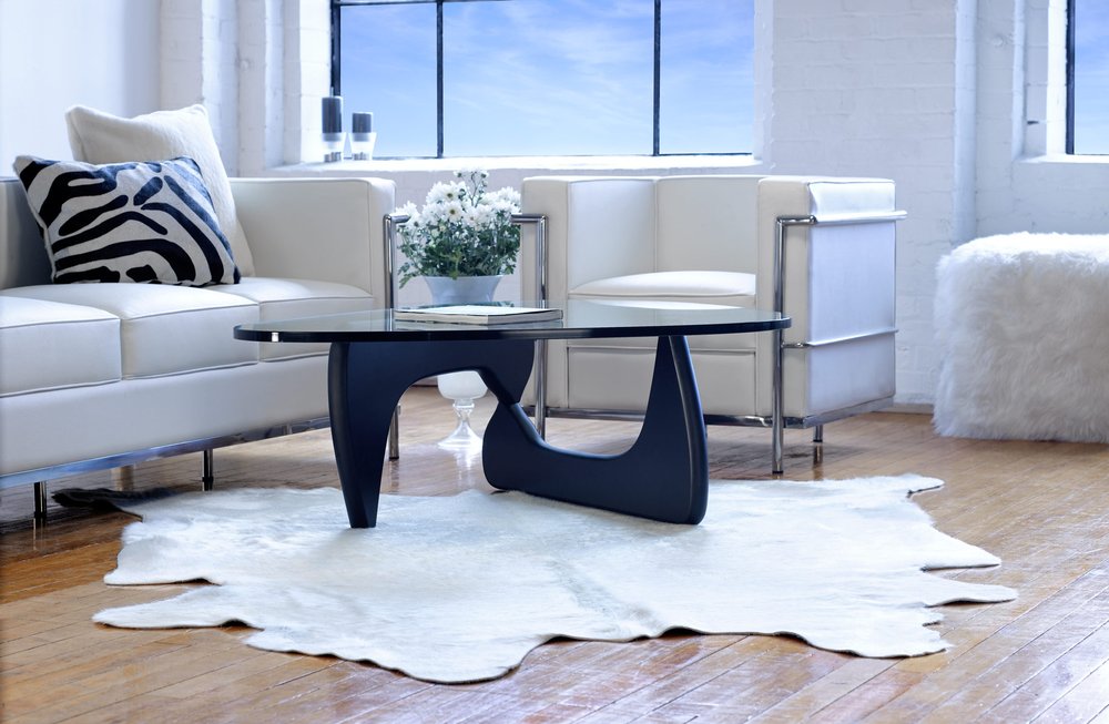5' X 7' Off White Cowhide Cowhide Print Area Rug