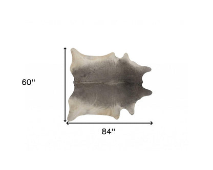 5' X 7' Black And Gold Cowhide Cowhide Print Area Rug