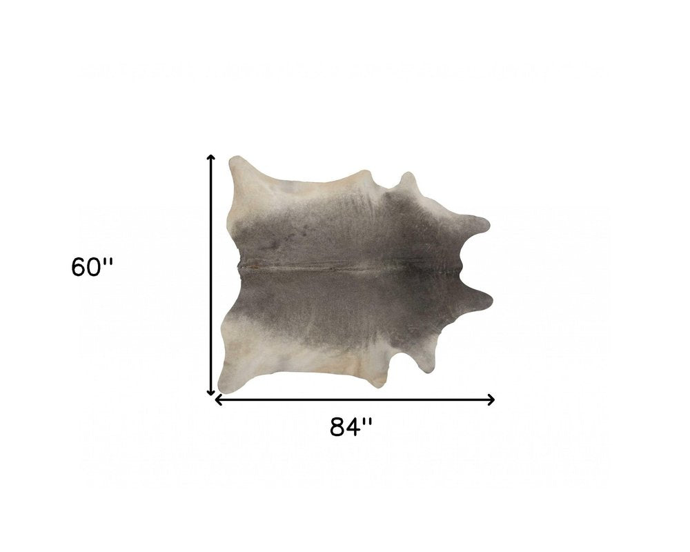 5' X 7' Black And Gold Cowhide Cowhide Print Area Rug