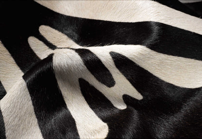 5' X 7' Zebra Stripe Black And White Natural Cowhide Area Rug