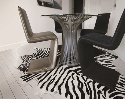 5' X 7' Zebra Stripe Black And White Natural Cowhide Area Rug