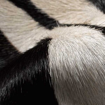 5' X 7' Zebra Stripe Black And White Natural Cowhide Area Rug