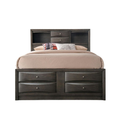 Gray Solid Wood King With Ten Drawers Bed Frame