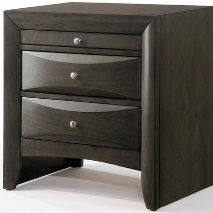25" Solid Wood Two Drawer Nightstand
