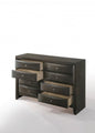 59" Gray Wood Eight Drawer Double Dresser