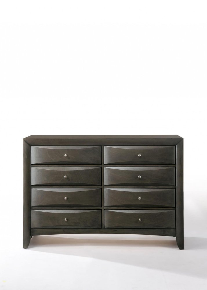 59" Gray Wood Eight Drawer Double Dresser