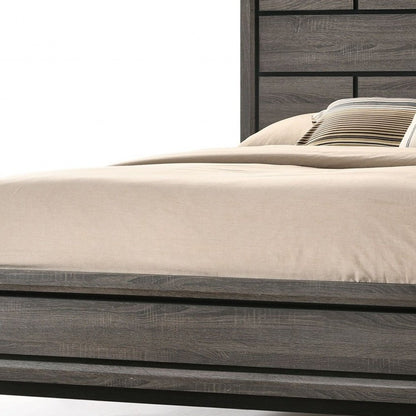 Gray Solid Wood Bed Frame