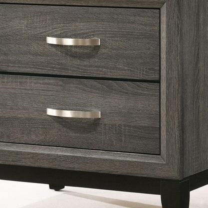 25" Gray Two Drawers Nightstand