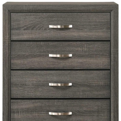 31" Gray Wood Five Drawer Dresser