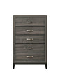 31" Gray Wood Five Drawer Dresser