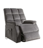 34" Gray Velvet Heated Massage Lift Assist Power Recliner
