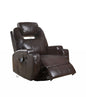 34" Black Leather Match Power Heated Massage Recliner