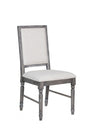 Set of Two Cream and Gray Upholstered Linen Dining Side Chairs