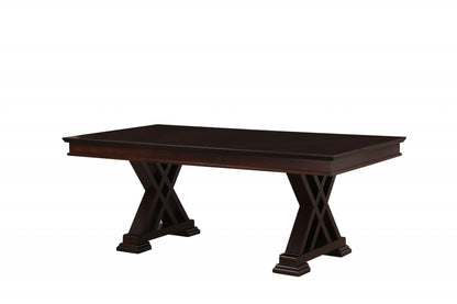 60" Espresso Solid Wood Pedestal Base Dining Table