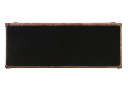 52" Brown Leather Console Table