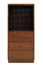 52" Brown And Black Wood Bar Cabinet With Three Drawers